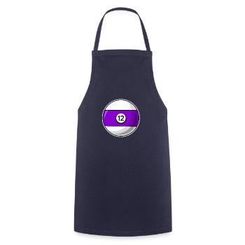 Billardkugel 12 violett Billard zwölf - Kochschürze - Navy - Vorne - AI Model Male 185 dark (185cm)