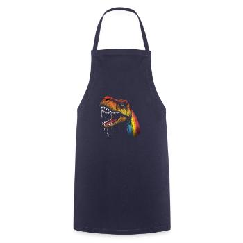 Regenbogen-Hals Tyrannosaurus - Kochschürze - Navy - Vorne - AI Model Male 185 dark (185cm)
