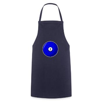 Billardkugel 2 blau Billard zwei - Kochschürze - Navy - Vorne - AI Model Male 185 dark (185cm)