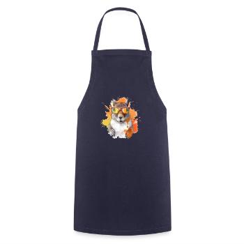 Tom the spectacled squirrel - Cooking Apron - navy - Front - AI Model Male 185 dark (185cm)