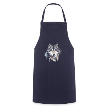 Wolf 2 - Cooking Apron - navy - Front - AI Model Male 185 dark (185cm)