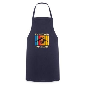 Oldie but goldie - Cooking Apron - navy - Front - AI Model Male 185 dark (185cm)