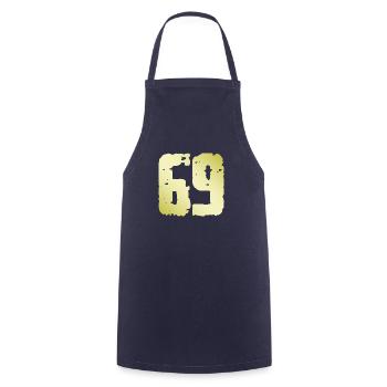 69 Nombre Vintage - Tablier de cuisine - marine - Devant - AI Model Male 185 dark (185cm)