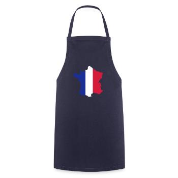 France carte drapeau 3 - Tablier de cuisine - marine - Devant - AI Model Male 185 dark (185cm)