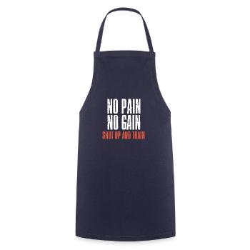 NO PAIN NO GAIN - Kochschürze - Navy - Vorne - AI Model Male 185 dark (185cm)