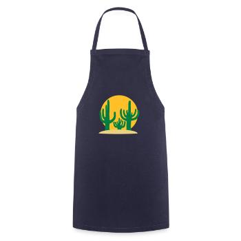 Sun 3 Cactus Desert - Cooking Apron - navy - Front - AI Model Male 185 dark (185cm)