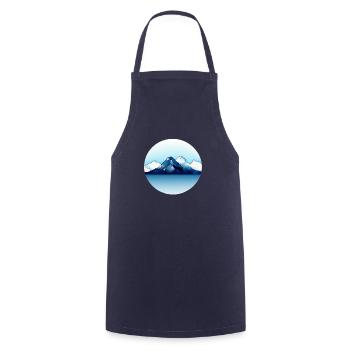 Mountain Landscape Geometric Art - Cooking Apron - navy - Front - AI Model Male 185 dark (185cm)