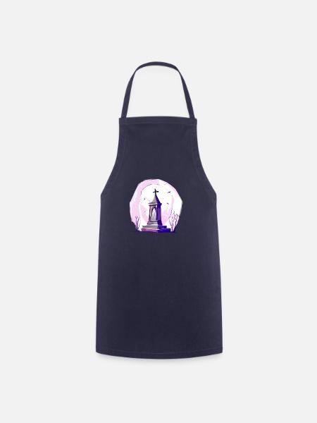 Verlassener Grabstein - Kochschürze - Navy