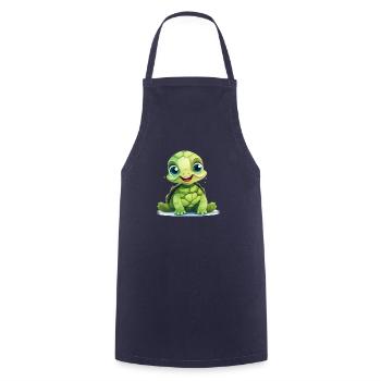 Mignon bébé tortue - Tablier de cuisine - marine - Devant - AI Model Male 185 dark (185cm)