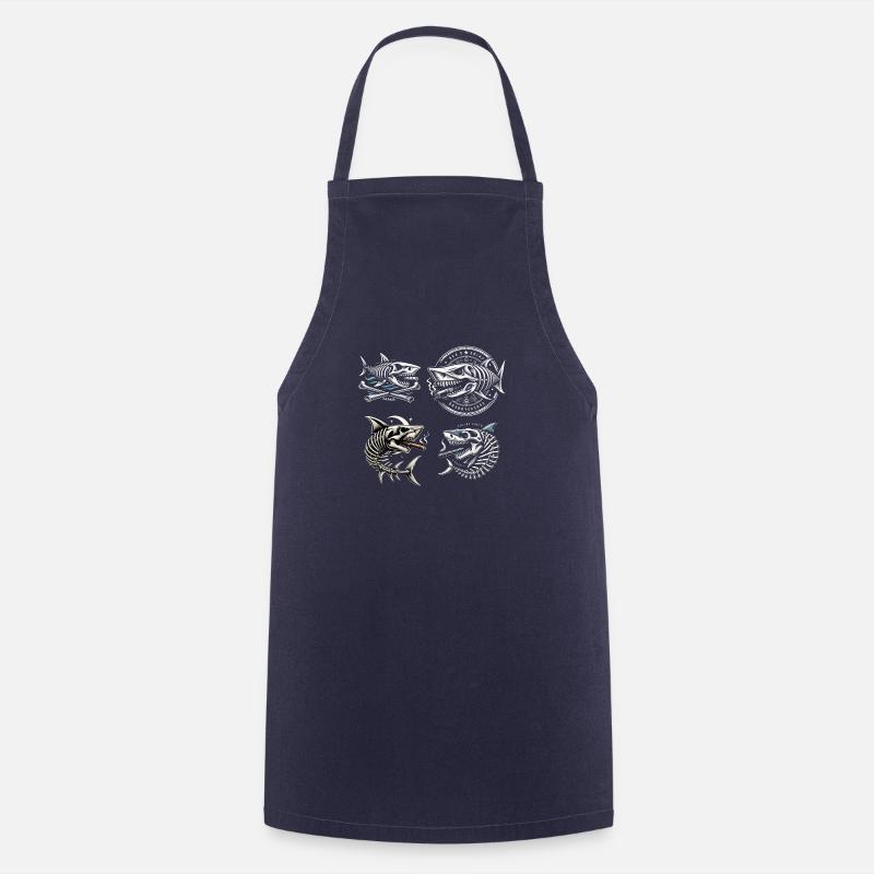 4 requins - Tablier de cuisine - marine