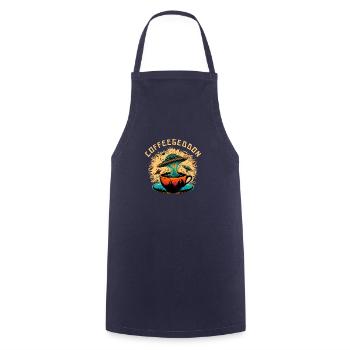 Coffeegeddon - Kochschürze - Navy - Vorne - AI Model Male 185 dark (185cm)