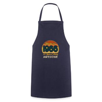 Jahrgang 1966 - Jahrgang 1966 Retro Geburtstag - Kochschürze - Navy - Vorne - AI Model Male 185 dark (185cm)