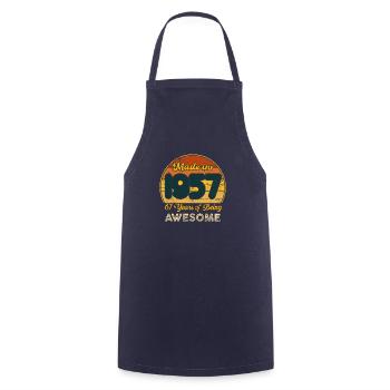 Jahrgang 1957 - Jahrgang 1957 Retro Geburtstag - Kochschürze - Navy - Vorne - AI Model Male 185 dark (185cm)