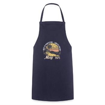 Legendary since May 1976, May 1976 - Cooking Apron - navy - Front - AI Model Male 185 dark (185cm)