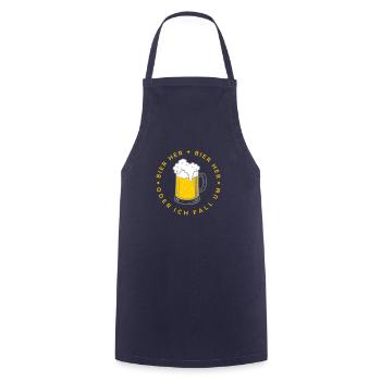Bees here - Oder ich fall um! - Cooking Apron - navy - Front - AI Model Male 185 dark (185cm)