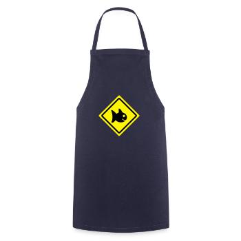 fish roadsign - Cooking Apron - navy - Front - AI Model Male 185 dark (185cm)