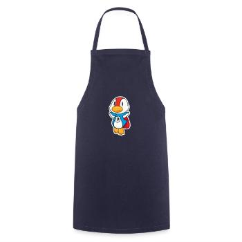Fliegende Super-Ente hat Superkräfte - Kochschürze - Navy - Vorne - AI Model Male 185 dark (185cm)