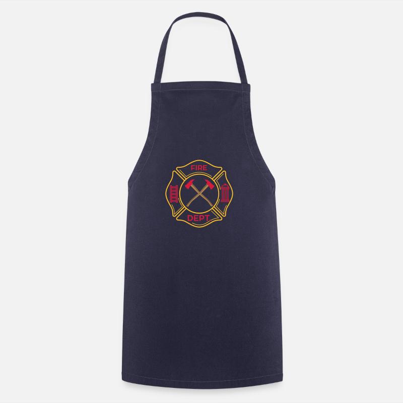 Firefighter Fire Department Team Group Ax - Cooking Apron - navy