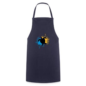 Blob of drops of turtle - Cooking Apron - navy - Front - AI Model Male 185 dark (185cm)