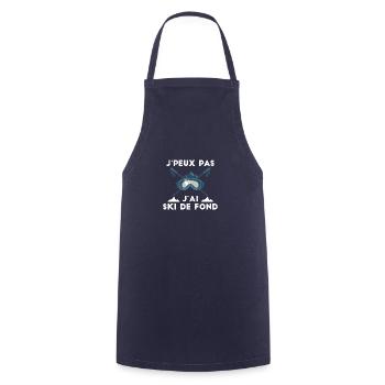 j'peux pas j'ai ski de fond cadeau humour ski - Tablier de cuisine - marine - Devant - AI Model Male 185 dark (185cm)
