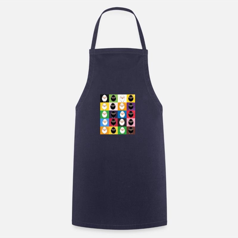 Patchwork-Schafe - Kochschürze - Navy