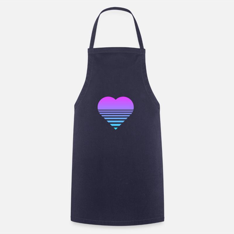 Synthwave Heart - Kochschürze - Navy
