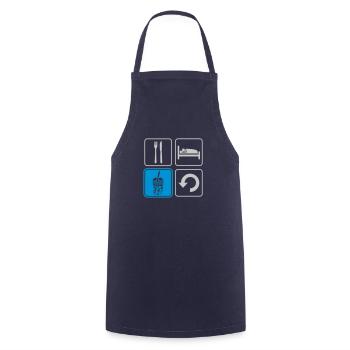 Boba Tea Répéter tous les jours - Tablier de cuisine - marine - Devant - AI Model Male 185 dark (185cm)