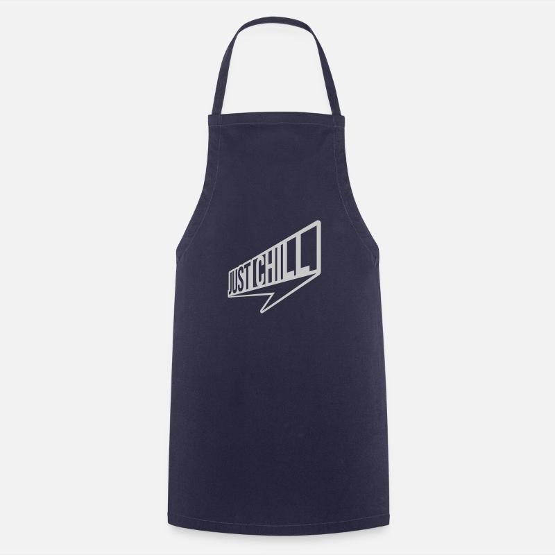 Just Chill Text Logo - Tablier de cuisine - marine