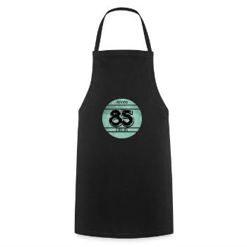 Vignette auto vintage 1985 - Tablier de cuisine - noir - Devant - AI Model Male 185 dark (185cm)