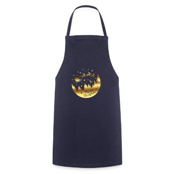 Merry Christmas Christmas xmas holiday winter santa nordic - Cooking Apron - navy - Front - AI Model Male 185 dark (185cm)