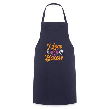 I Love Boxers - Cooking Apron - navy - Front - AI Model Male 185 dark (185cm)