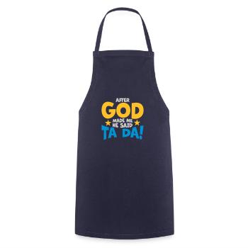 after god made me - Cooking Apron - navy - Front - AI Model Male 185 dark (185cm)
