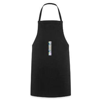 Lettre I en mandala - Tablier de cuisine - noir - Devant - AI Model Male 185 dark (185cm)