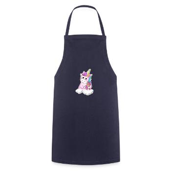 Niedliches Einhorn Sticker Aufkleber - Kochschürze - Navy - Vorne - AI Model Male 185 dark (185cm)