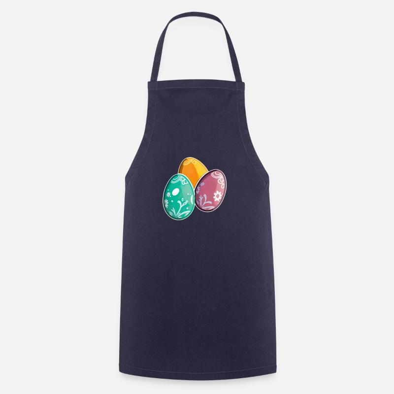 Happy Easter Eggs Easter Colorful Eggs Sticker Colors - Cooking Apron - navy