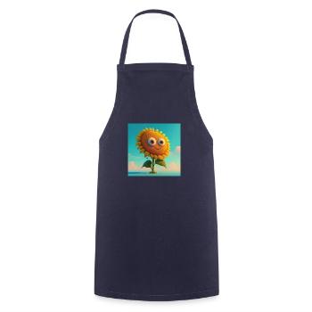 A sunflower with a cute character - Tablier de cuisine - marine - Devant - AI Model Male 185 dark (185cm)