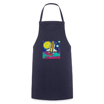navette spatiale van gogh - Tablier de cuisine - marine - Devant - AI Model Male 185 dark (185cm)
