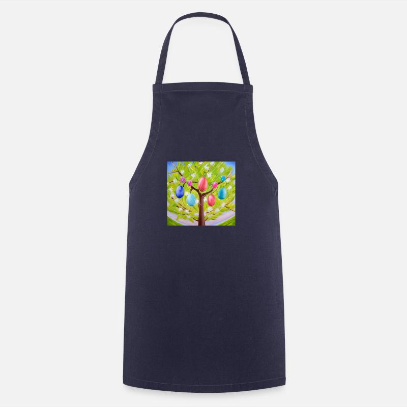 Arbre à œufs coloré - Tablier de cuisine - marine