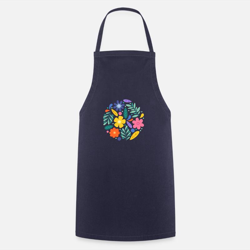 Summer flowers - Cooking Apron - navy