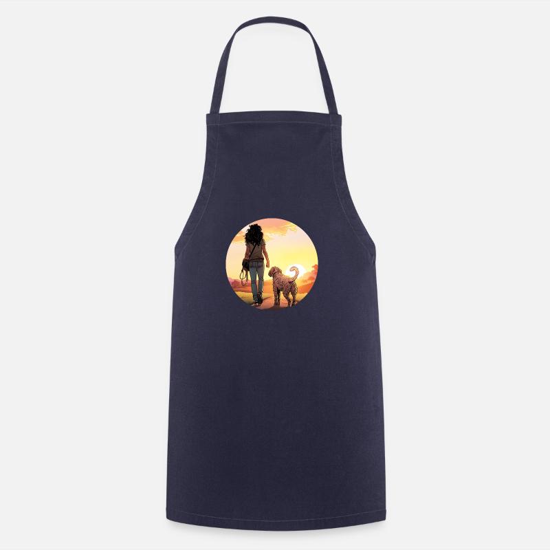 Femme avec chien dans le parc - Tablier de cuisine - marine