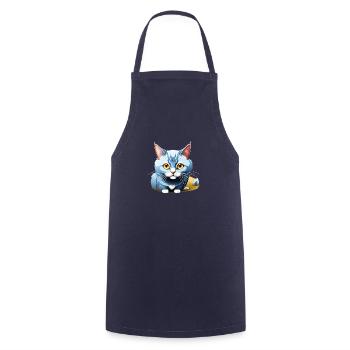 Blue Kitten - Cooking Apron - navy - Front - AI Model Male 185 dark (185cm)