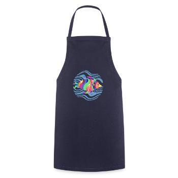 Poisson - Tablier de cuisine - marine - Devant - AI Model Male 185 dark (185cm)