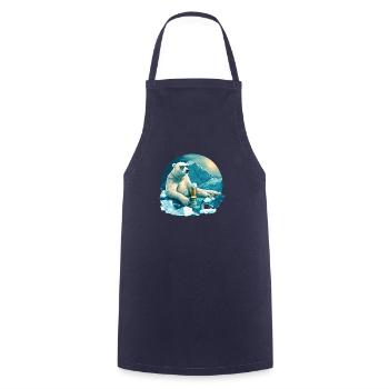 Polar bear chills with beer - Cooking Apron - navy - Front - AI Model Male 185 dark (185cm)