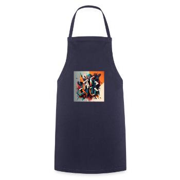 Graffiti - Kochschürze - Navy - Vorne - AI Model Male 185 dark (185cm)