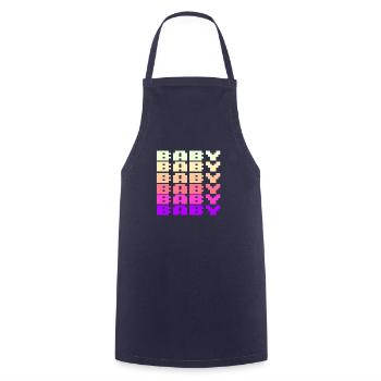 BABY Schriftzug Retro Gaming 8bit - Kochschürze - Navy - Vorne - AI Model Male 185 dark (185cm)