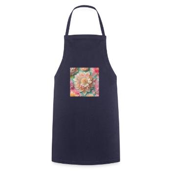 Amazing Flowers - Cooking Apron - navy - Front - AI Model Male 185 dark (185cm)