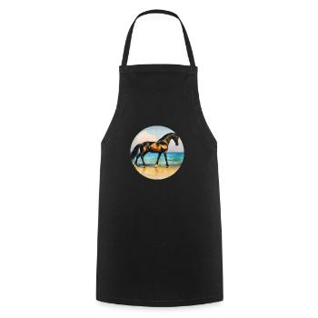 Etalon noir doré - Tablier de cuisine - noir - Devant - AI Model Male 185 dark (185cm)