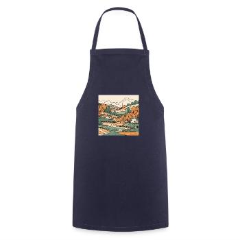 Landscape - Cooking Apron - navy - Front - AI Model Male 185 dark (185cm)