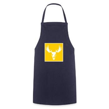 Moose sake - Cooking Apron - navy - Front - AI Model Male 185 dark (185cm)