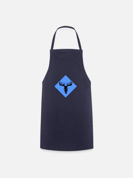 Elch-Schädel - Kochschürze - Navy